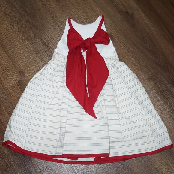 NWT Pleiades Designs Red White Blue Linen Shortie Vintage Stripe Dress size 5 9 - Picture 8 of 9